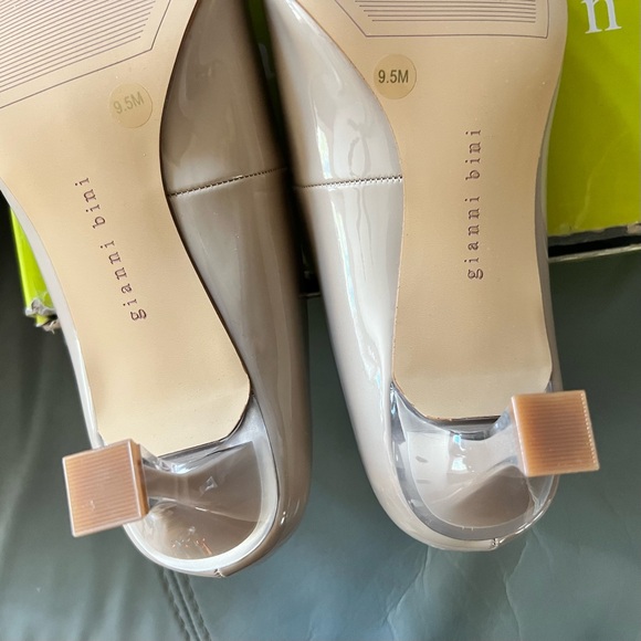 NIB $110 GIANNI BINI Rinna PATENT Pointed Toe KITTEN HEEL Nude PUMPS 9.5 - Picture 11 of 17